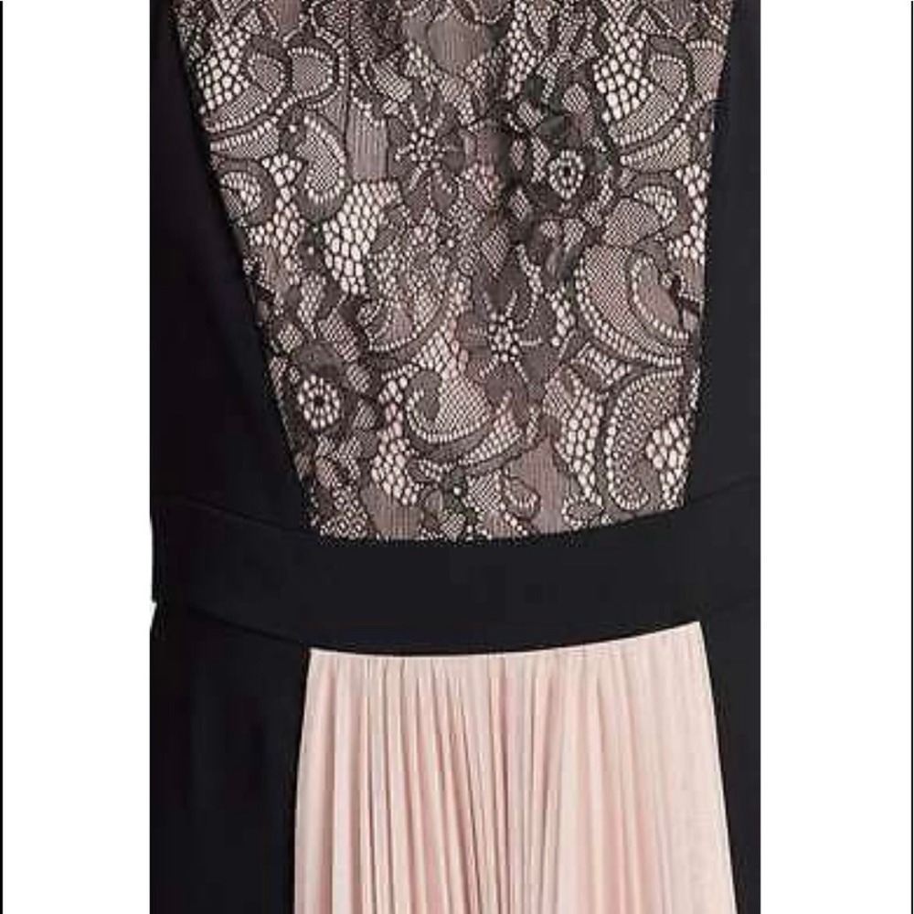 Js Collections Black Pink Lace Pleated Maxi Gown … - image 3